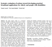 Systemic evaluation of actions toward developing practical broadband applications for elderly and people with disabilities