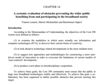 CHAPTER 14. A systemic evaluation of obstacles preventing the wider public benefiting from and participating in the broadband society